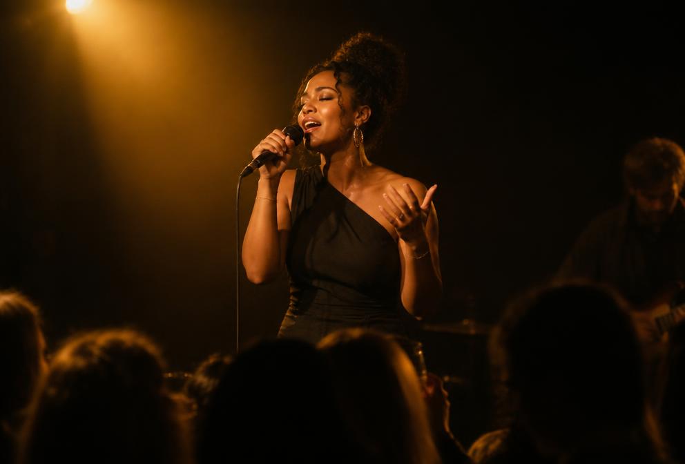 Singers performing live