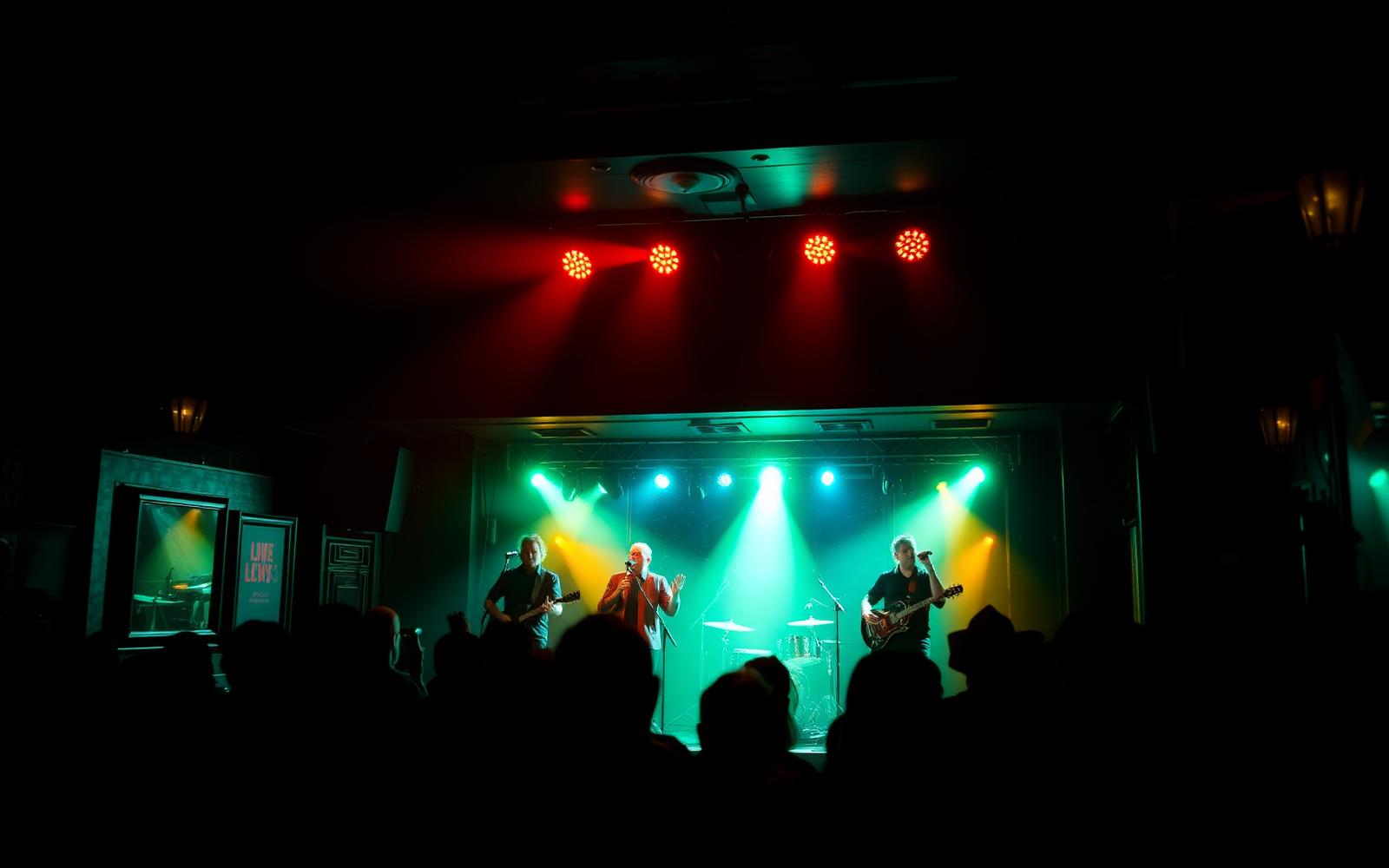 A live act performing under stage lighting in a UK entertainment venue